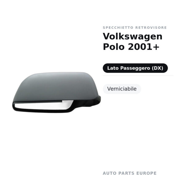 Außenspiegel Rechts Volkswagen Polo 2001+ – Lackierbar – Bild 2