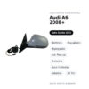 Specchietto Retrovisore Sinistro Audi A6 2008+ – Elettrico, Riscaldato, Ripiegabile, con Freccia, Memoria, Luce Cortesia