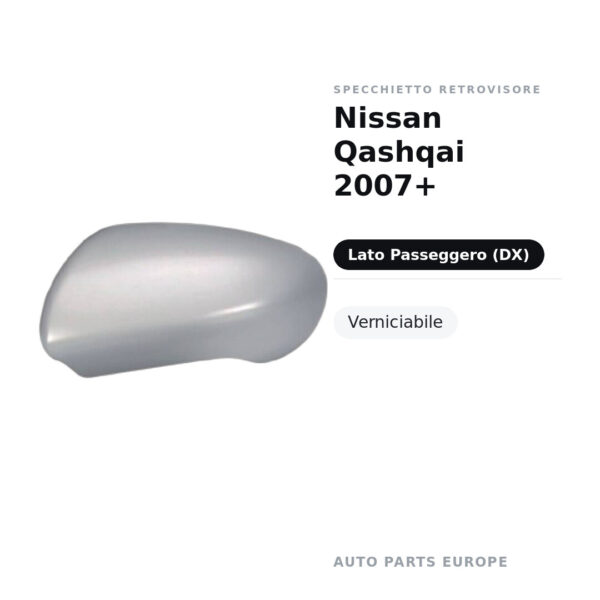 Außenspiegel Rechts Nissan Qashqai 2007+ – Lackierbar – Bild 2