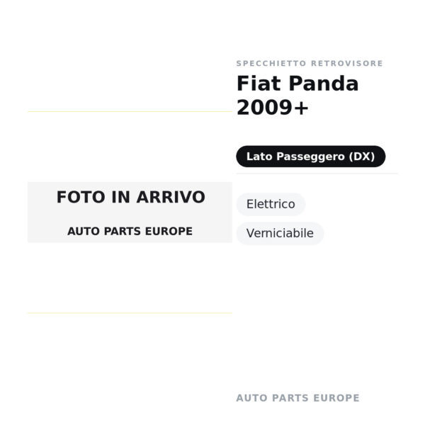 Außenspiegel Rechts Fiat Panda 2009+ – Elektrisch, Lackierbar – Bild 2