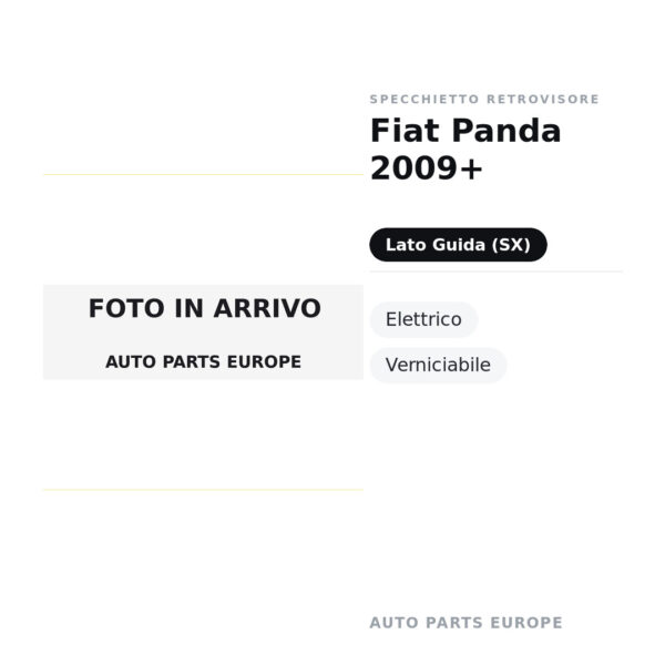 Specchietto Retrovisore Sinistro Fiat Panda 2009+ – Elettrico, Verniciabile – foto 2