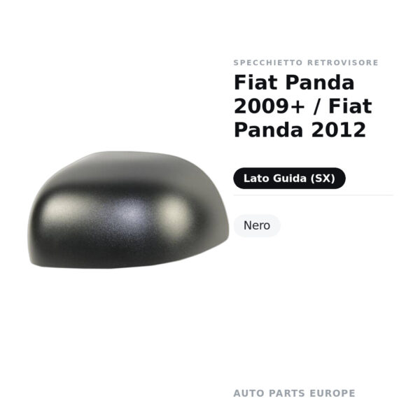 Calotta Specchietto Retrovisore Sinistro Fiat Panda 2009+ / Fiat Panda 2012 – Nera – foto 2