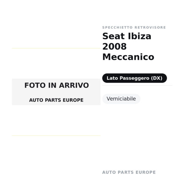 Specchietto Retrovisore Destro Seat Ibiza 2008 Meccanico – Verniciabile – foto 2