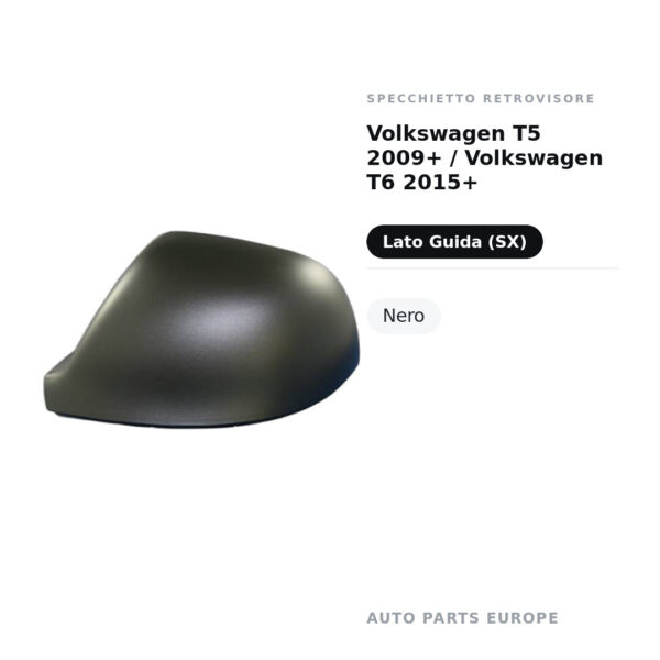 Außenspiegel Links Volkswagen T5 2009+ / Volkswagen T6 2015+ – Schwarz – Bild 2