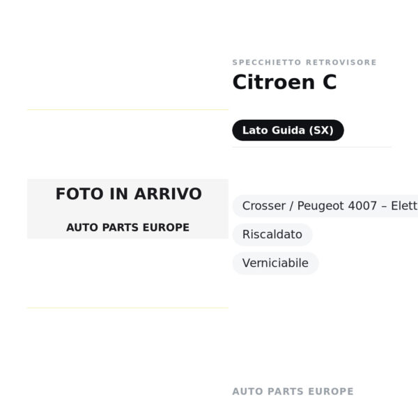 Außenspiegel Links Citroen C-Crosser / Peugeot 4007 – Elektrisch, Beheizt, Lackierbar – Bild 2