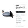 Außenspiegel Rechts Opel Grandland X 2017+ – Elektrisch, Beheizt, Klappbar, Umfeldleuchte, Temperatursensor, 11-polig
