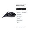 Außenspiegel Rechts Universal – Elektrisch, Beheizt, Klappbar, mit Blinker, Speicher, Innenleuchte, 12 Pin – Bild 2