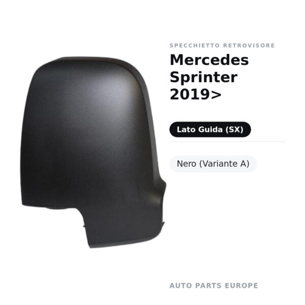 Außenspiegel Links Mercedes Sprinter 2019> – Schwarz (Variante A) – Bild 2