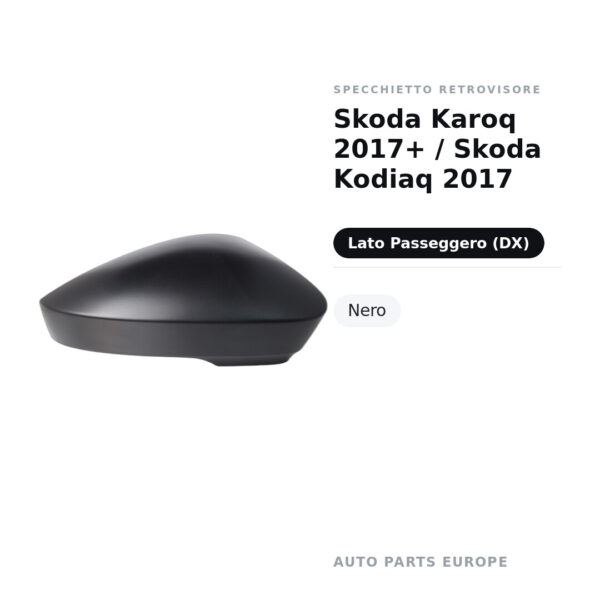 Außenspiegel Rechts Skoda Karoq 2017+ / Skoda Kodiaq 2017 – Schwarz – Bild 2