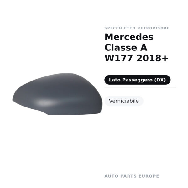 Calotta Specchietto Retrovisore Destro Mercedes Classe A W177 2018+ – Verniciabile – foto 2