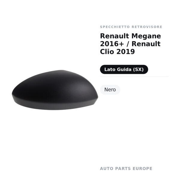 Außenspiegel Links Renault Megane 2016+ / Renault Clio 2019 – Schwarz – Bild 2