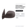 Specchietto Retrovisore Sinistro Volkswagen Amarok 07/2013 Base E Calotta – Manuale, Asferico, Base e Calotta Unica, Nero