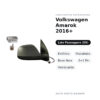 Specchietto Retrovisore Destro Volkswagen Amarok 2016+ – Elettrico, Riscaldato, Base Nera, 5+1 Pin, Verniciabile – foto 2