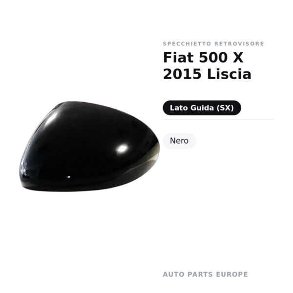 Außenspiegel Links Fiat 500 X 2015 Glatt – Schwarz – Bild 2
