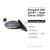 Specchietto Retrovisore Destro Peugeot 208 2019+ / Opel Corsa 2019+ – Manuale, con Freccia, Sonda Temp., 4 Pin, Verniciabile
