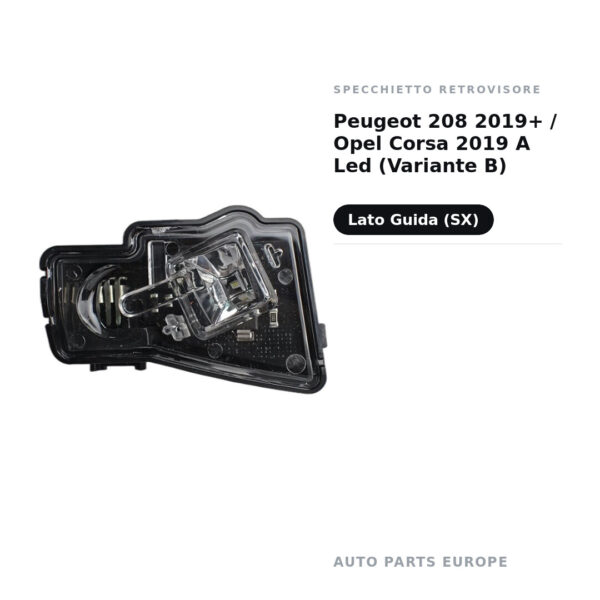 Luce di cortesia Retrovisore Sinistro Peugeot 208 2019+ / Opel Corsa 2019 a LED (Variante B) – foto 2