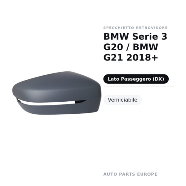 Außenspiegel Rechts BMW Serie 3 G20 / BMW G21 2018+ – Lackierbar – Bild 2