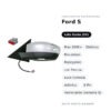 Außenspiegel Links Ford S-Max 2006+ – Elektrisch, Beheizt, Klappbar, mit Blinker, Courtesy Light, Asphärisch, 8-polig