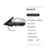 Specchietto Retrovisore Sinistro Ford S-Max 2006+ – Elettrico, Riscaldato, Ripiegabile, con Freccia, Angolo Cieco, Luce