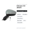 Specchietto Retrovisore Destro Citroen C3 2010+ – Elettrico, Riscaldato, con Freccia, Sonda Temp., Base Nera, 9 Pin