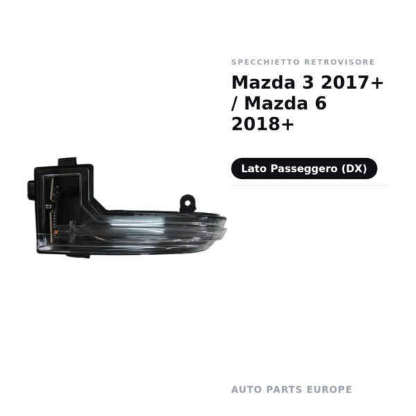 Specchietto Retrovisore Destro Mazda 3 2017+ / Mazda 6 2018+ – foto 2