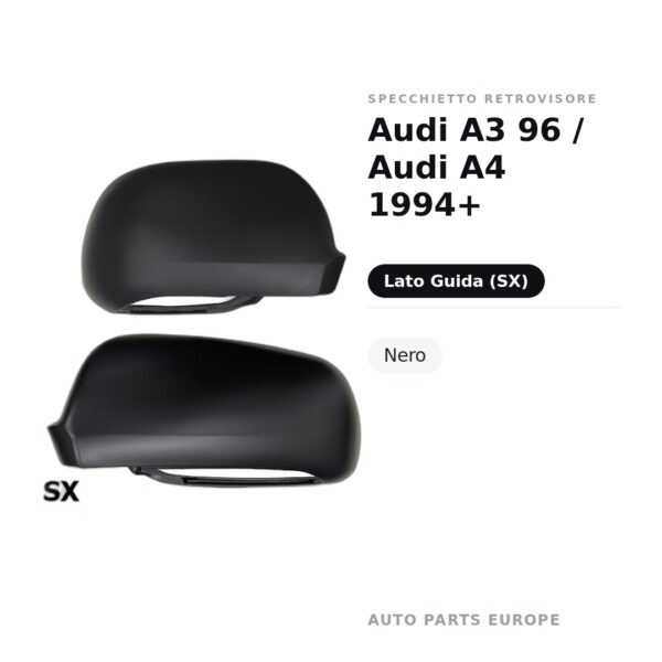 Außenspiegel Links Audi A3 96 / Audi A4 1994+ – Schwarz – Bild 2