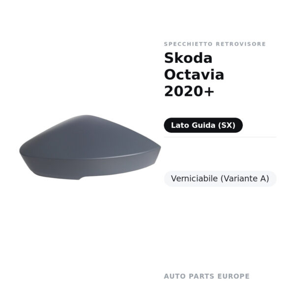 Außenspiegel Links Skoda Octavia 2020+ – Lackierbar (Variante A) – Bild 2