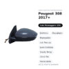 Außenspiegel Rechts Peugeot 308 2017+ – Elektrisch, Beheizt, Klappbar, mit Blinker, Innenleuchte, Temperatursensor, 10+2