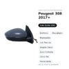 Außenspiegel Links Peugeot 308 2017+ – Elektrisch, Beheizt, Klappbar, mit Blinkleuchte, Toter-Winkel-Sensor, Innenleuchte