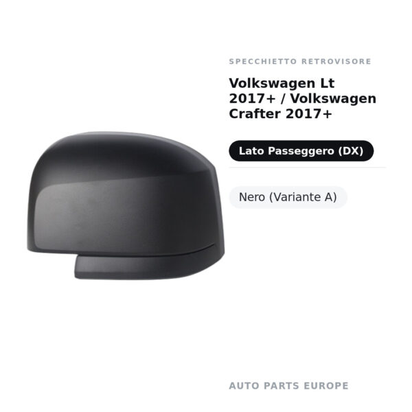 Außenspiegel Rechts Volkswagen Lt 2017+ / Volkswagen Crafter 2017+ – Schwarz (Variante A) – Bild 2