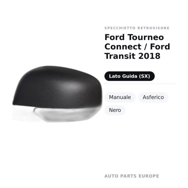 Außenspiegel Links Ford Tourneo Connect / Ford Transit 2018 – Manuell, Asphärisch, Schwarz – Bild 2