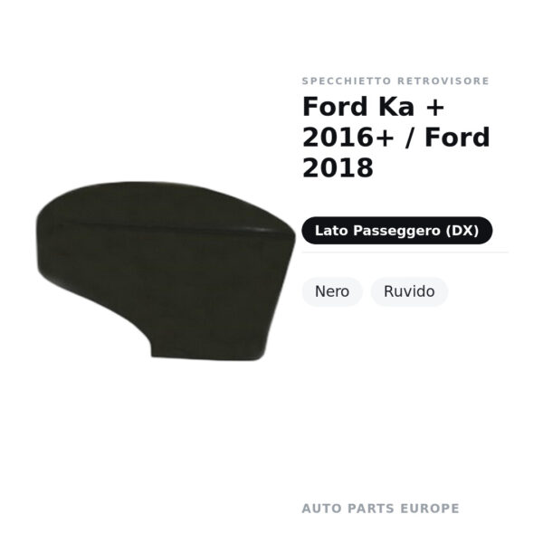 Calotta Specchietto Retrovisore Destro Ford Ka + 2016+ / Ford 2018 – Nera ruvida – foto 2