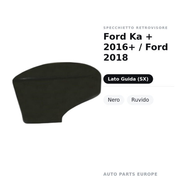 Außenspiegel Links Ford Ka + 2016+ / Ford 2018 – Schwarz, Strukturiert – Bild 2