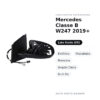 Außenspiegel Links Mercedes Klasse B W247 2019+ – Elektrisch, Beheizt, Speicher, Toter Winkel, 8+5 Pin – Bild 2