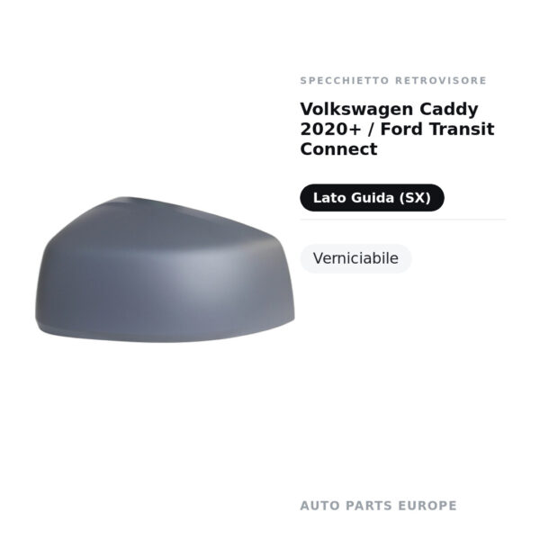 Außenspiegel Links Volkswagen Caddy 2020+ / Ford Transit Connect – Lackierbar – Bild 2
