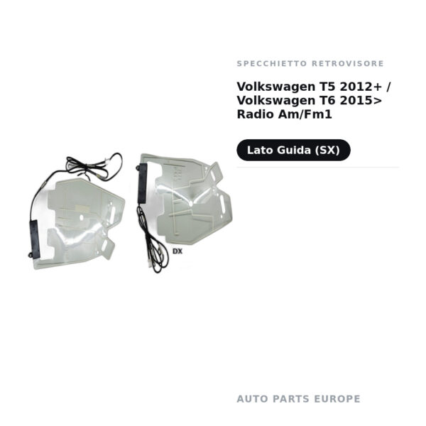 Außenspiegel Links Volkswagen T5 2012+ / Volkswagen T6 2015> Radio Am/Fm1 – Bild 2