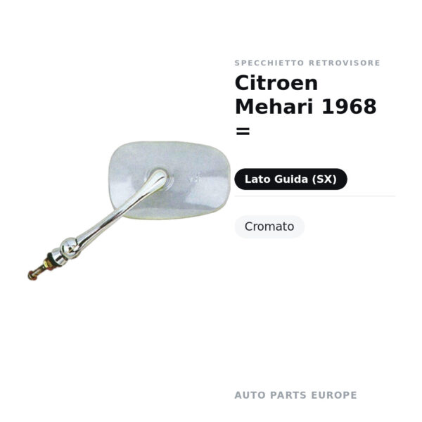 Specchietto Retrovisore Sinistro Citroen Mehari 1968 = – Cromato – foto 2