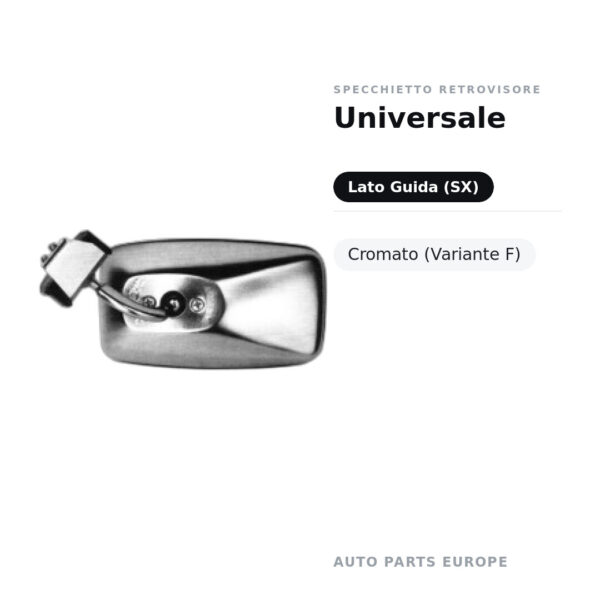 Specchietto Retrovisore Sinistro Universale – Cromato (Variante F) – foto 2