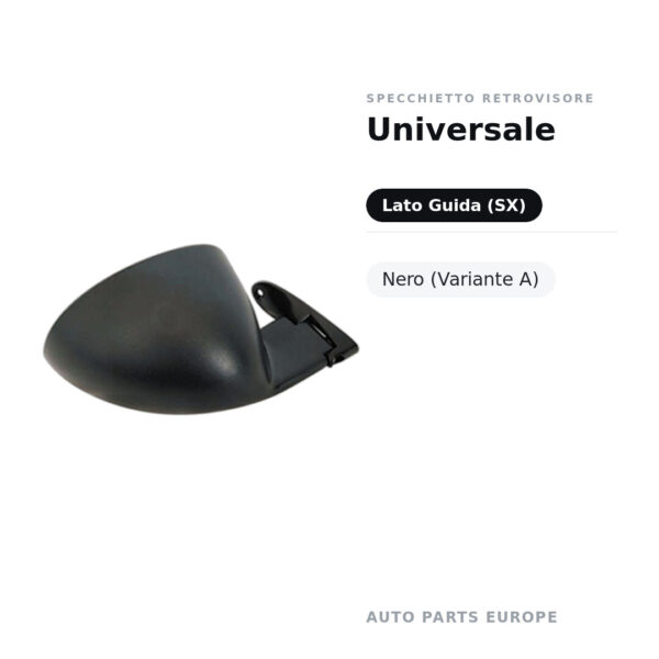 Specchietto Retrovisore Sinistro Universale – Nero (Variante A) – foto 2
