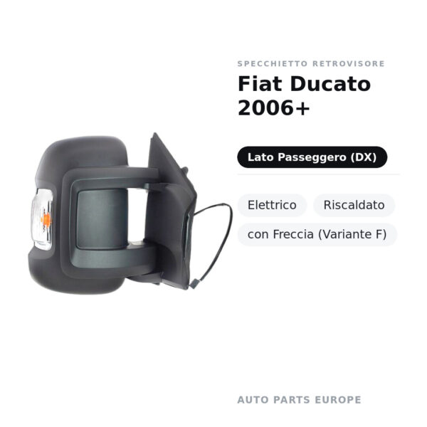Außenspiegel Rechts Fiat Ducato 2006+ – Elektrisch, Beheizt, mit Blinker (Variante F) – Bild 2
