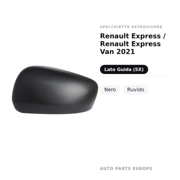 Calotta Specchietto Retrovisore Sinistro Renault Express / Renault Express Van 2021 – Nera ruvida – foto 2