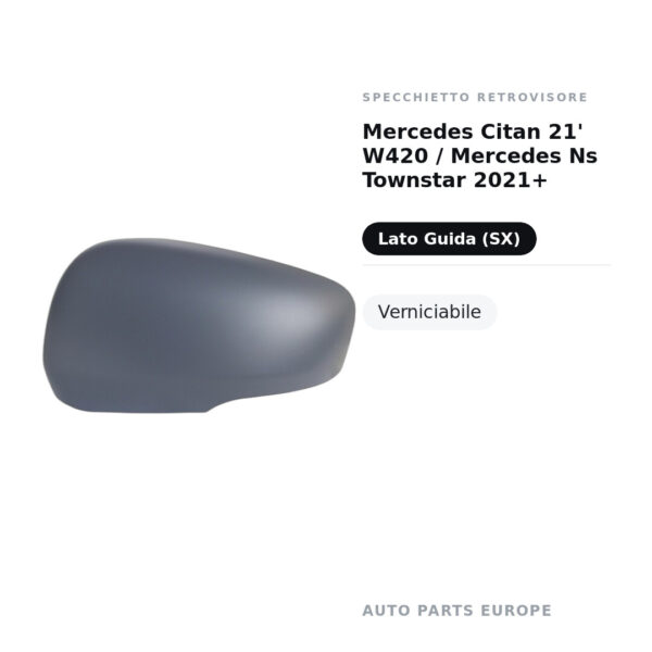 Außenspiegel Links Mercedes Citan 21' W420 / Mercedes Ns Townstar 2021+ – Lackierbar – Bild 2