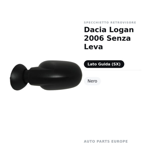 Specchietto Retrovisore Sinistro Dacia Logan 2006 Senza Leva – Nero – foto 2