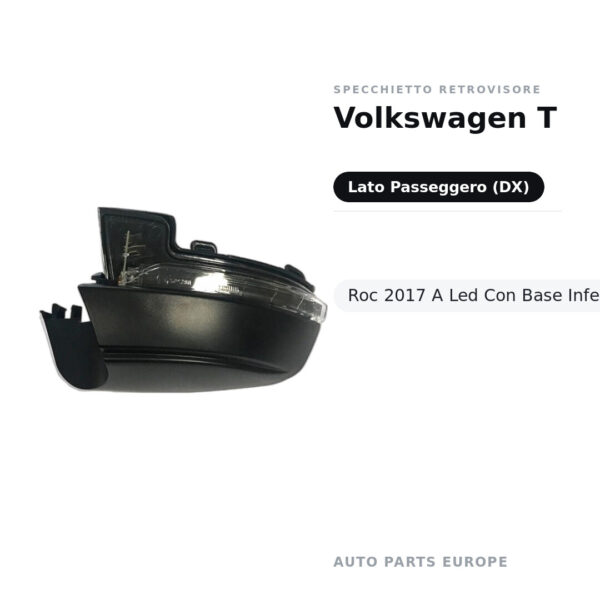 Außenspiegel Rechts Volkswagen T-Roc 2017 A Led Mit Unterer Basis – Bild 2
