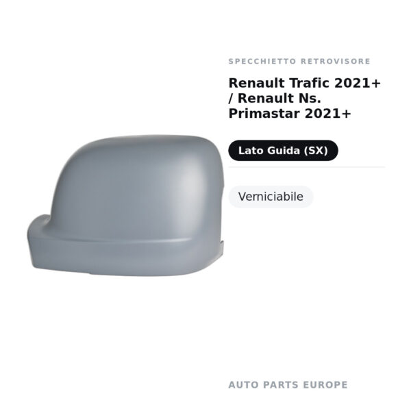 Außenspiegel Links Renault Trafic 2021+ / Nissan Primastar 2021+ – Lackierbar – Bild 2