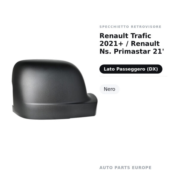 Außenspiegel Rechts Renault Trafic 2021+ / Nissan Primastar 2021 – Schwarz – Bild 2