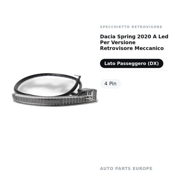 Außenspiegel Rechts Dacia Spring 2020 Mit LED Für Mechanische Spiegelversion – 4 Pol – Bild 2