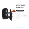 Specchietto Retrovisore Sinistro Iveco Daily 2014 4X4 – Manuale, con Freccia, 4+2 Pin, Nero – foto 2