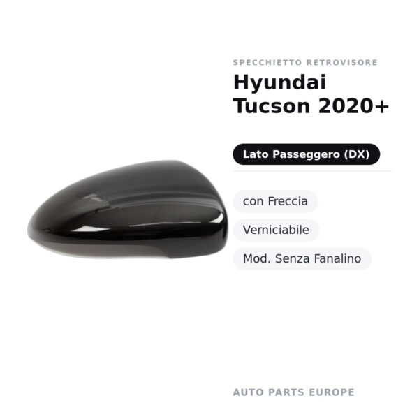 Calotta Specchietto Retrovisore Destro Hyundai Tucson 2020+ – Verniciabile – foto 2
