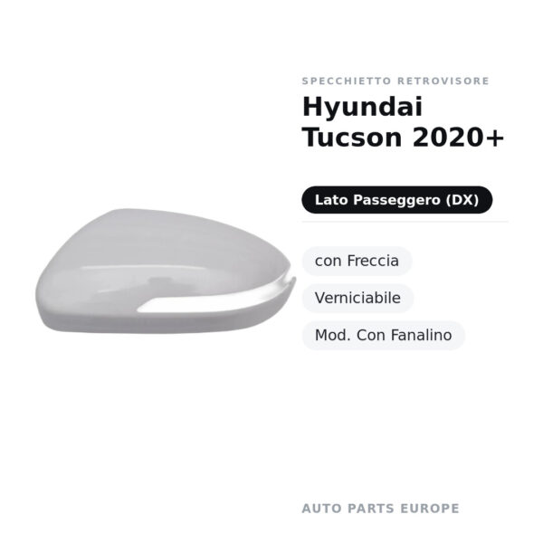 Calotta Specchietto Retrovisore Destro Hyundai Tucson 2020+ – Verniciabile – foto 2
